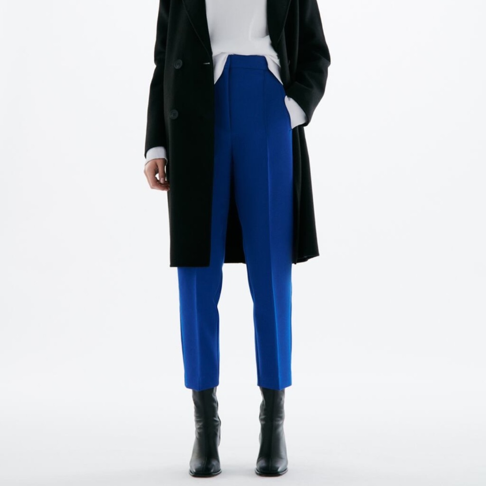 Zara blue high waist ankle dress pants